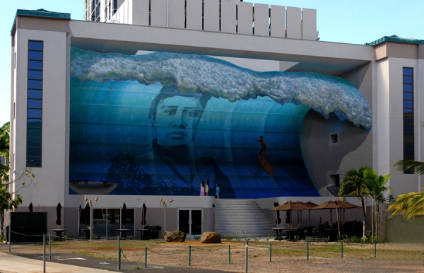 Honolulu Wave Mural - John Pugh