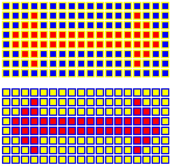 Orange and Red Squares Illusion